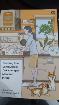 Image of Seorang pria yang melalui duka mencuci piring